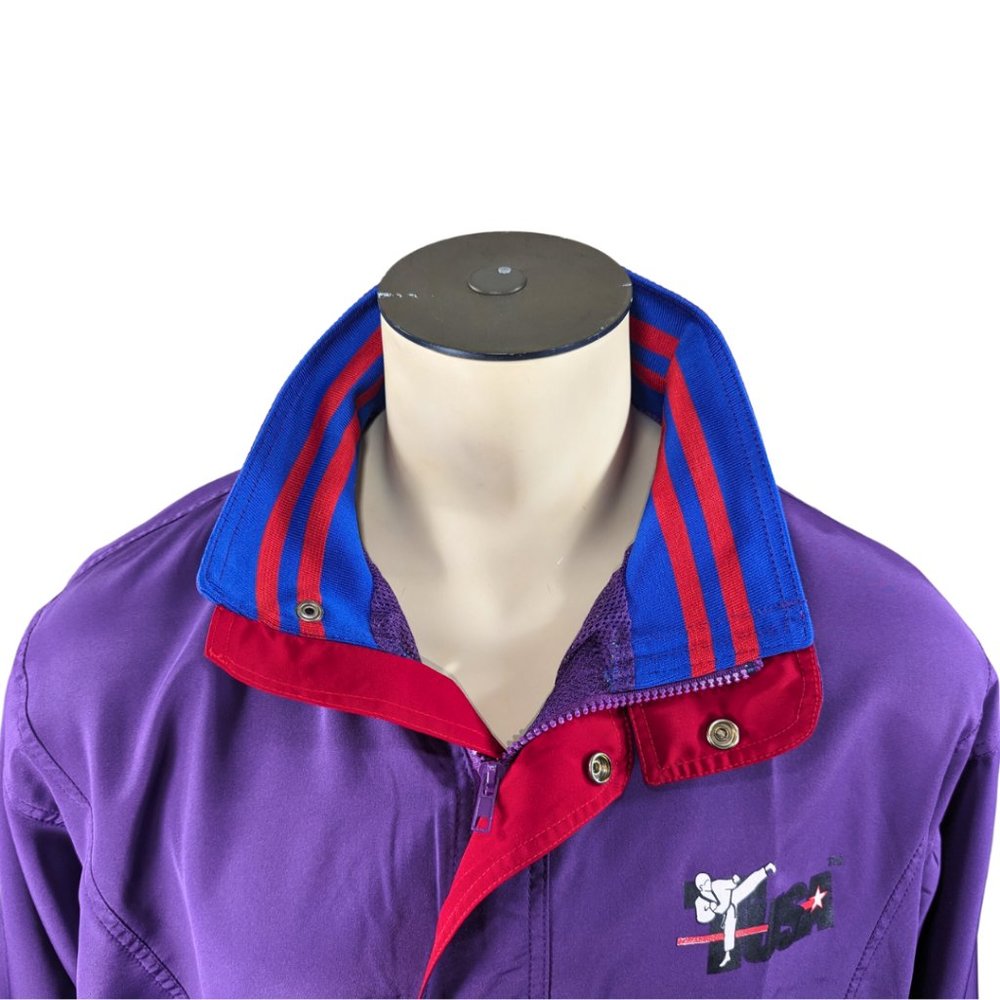 USA Karate Size M/L Purple Zip Up Vintage 80s Jacket Coat MINT - Picture 6 of 14